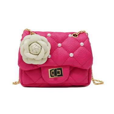 Classic Quilted Flower Pearl Handbag - Premium Mini bags from Littlepinot.com - Just $35! Shop now at Littlepinot.com