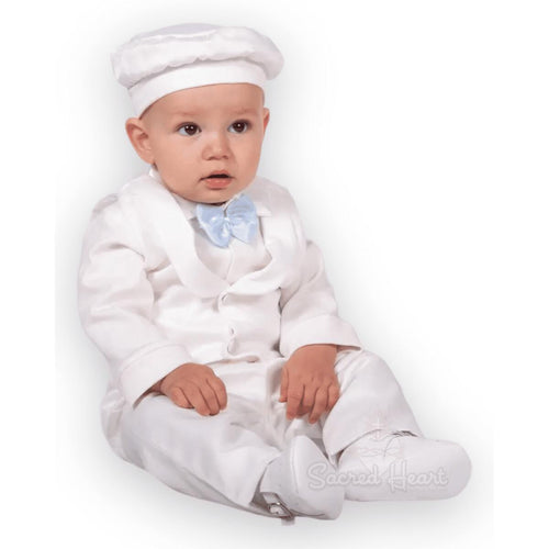 Boy Baptism Outfit with Blue bow tie - Littlepinot