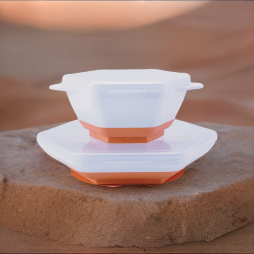 "Grow with Me" 5 Piece Feeding Sets - The Ultimate Solution for Your Baby's Mealtime - Premium Silicone Suction Bowl with Lid from Littlepinot - Just $20! Shop now at Littlepinot.com